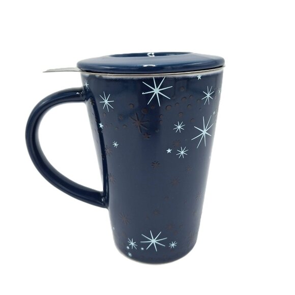Davids Tea Perfect Mug Lid Infuser 12 oz Starry Sky Color Changing Retired Cup - Picture 3 of 10